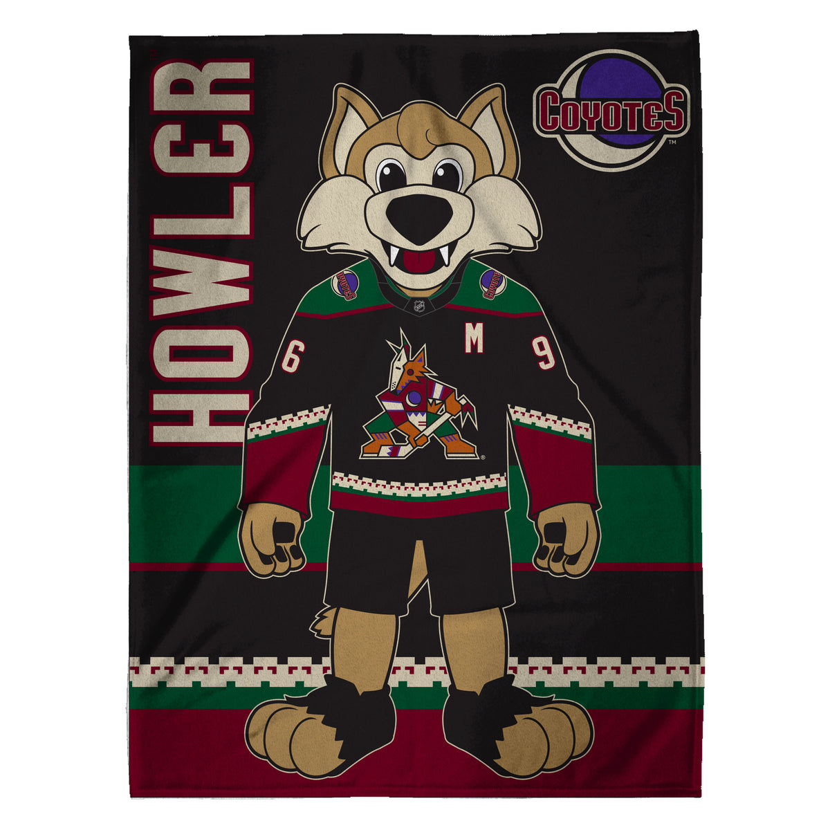 Arizona Coyotes Howler Mascot 60” x 80” Raschel Plush Blanket
