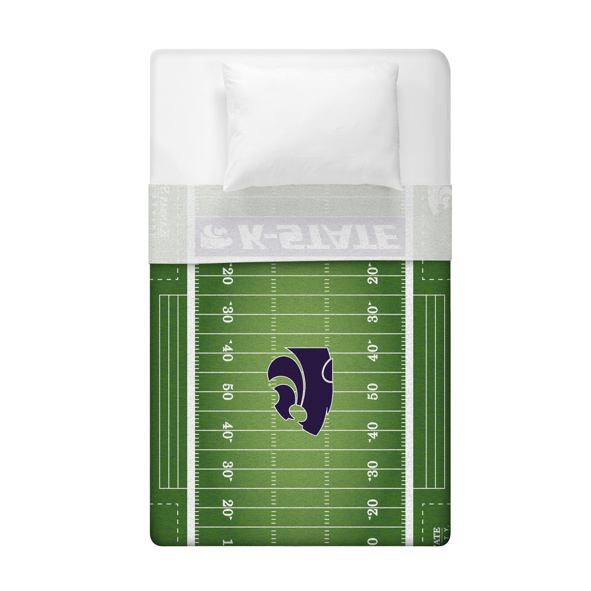 Kansas State Wildcats Football Field 60” x 80” Raschel Plush Blanket