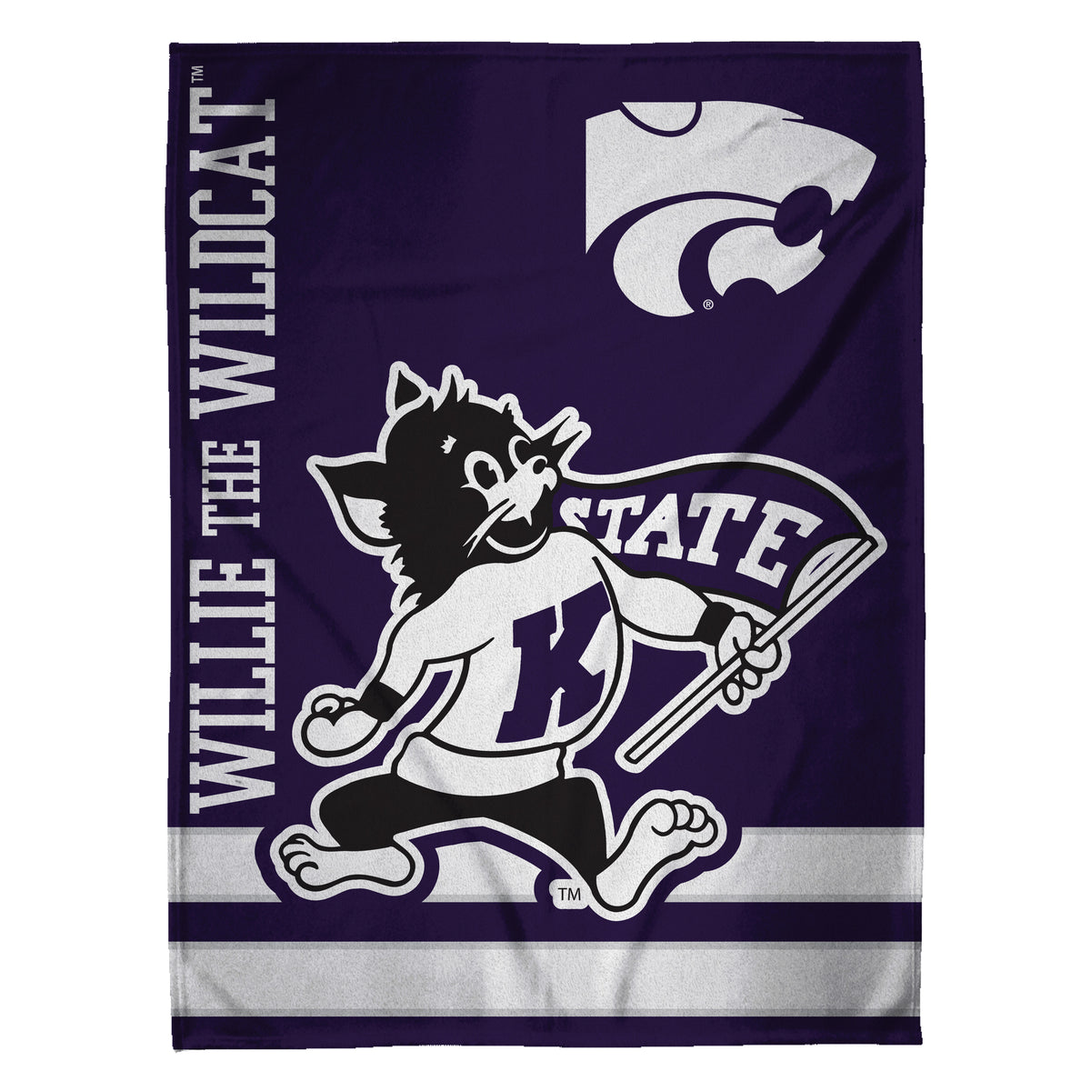 Kansas State Wildcats Willie the Wildcat Mascot 60” x 80” Plush Jersey Blanket