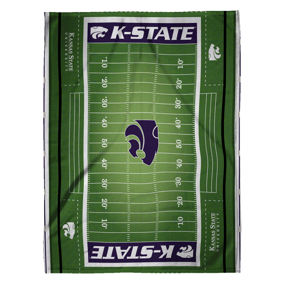 Kansas State Wildcats Football Field 60” x 80” Raschel Plush Blanket