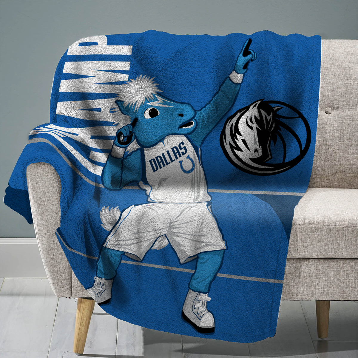 Dallas Mavericks Champ Mascot 60” x 80” Plush Blanket