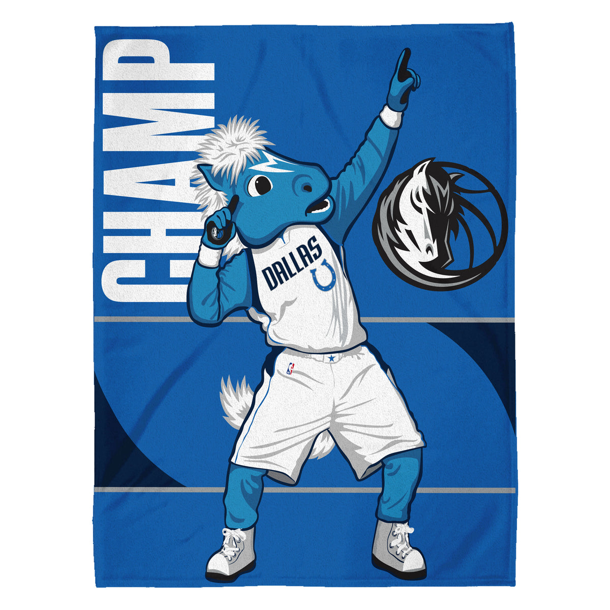 Dallas Mavericks Champ Mascot 60” x 80” Raschel Plush Blanket