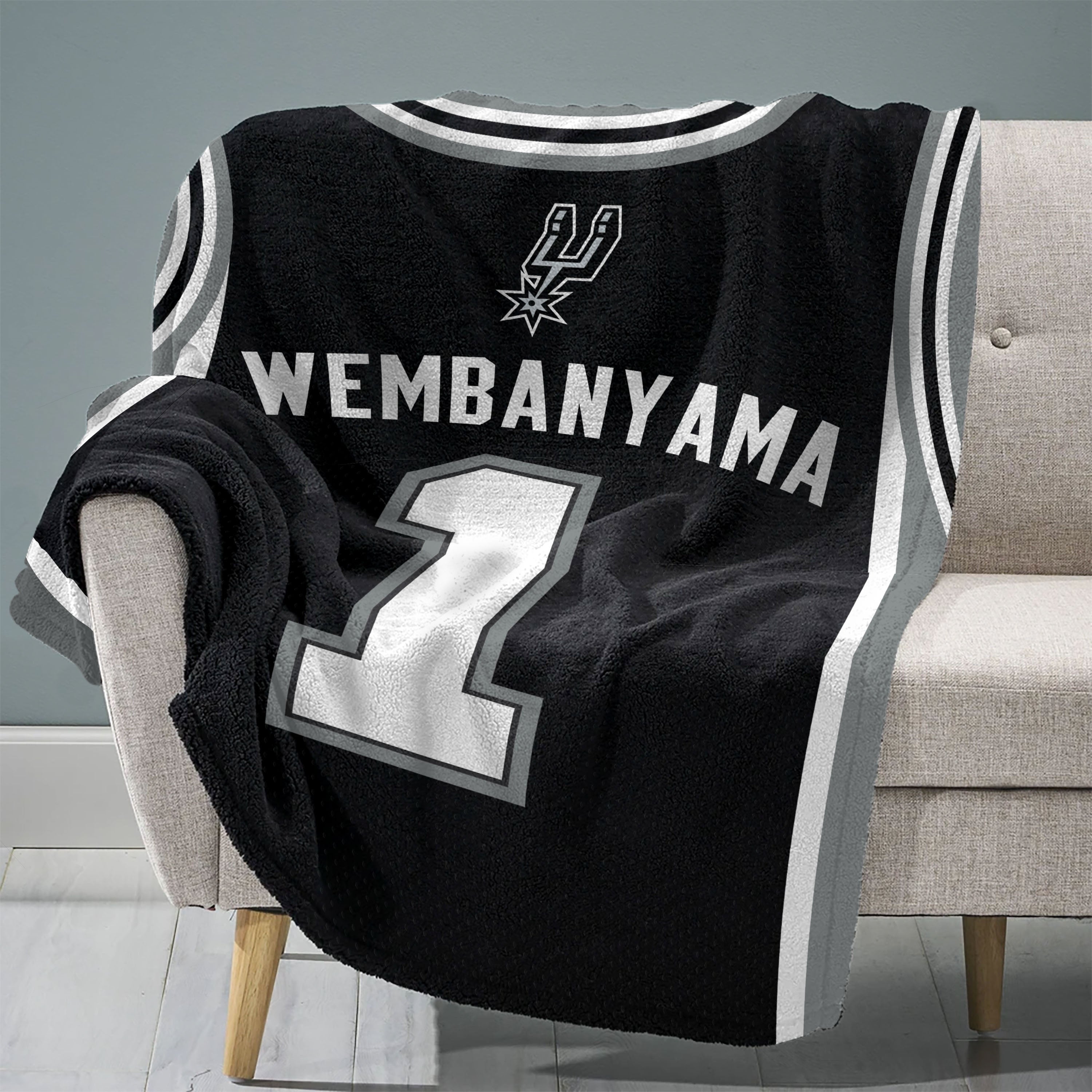 San Antonio Spurs Victor Wembanyama 60” x 80” Raschel Plush