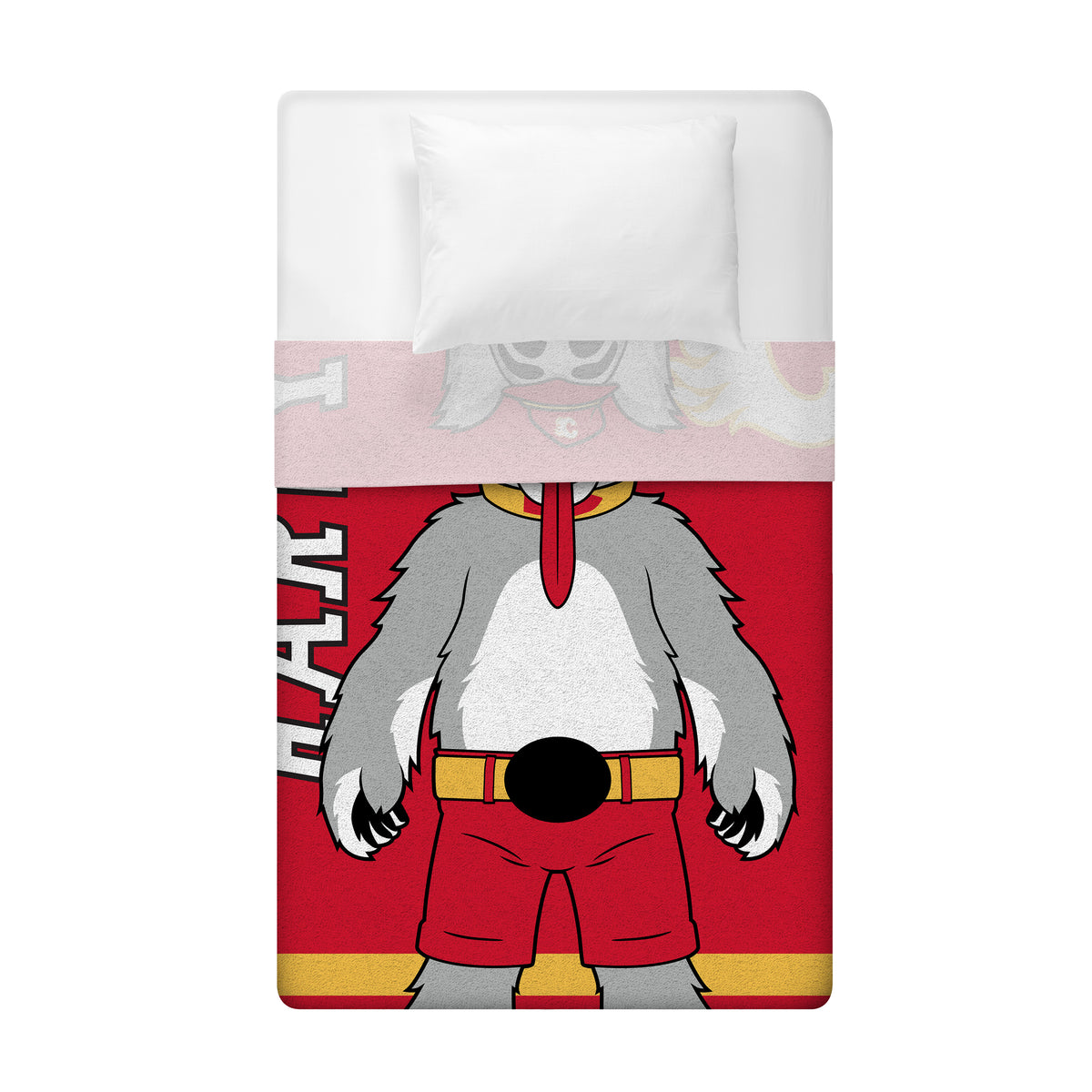 Calgary Flames Harvey the Hound Mascot 60” x 80” Raschel Plush Blanket