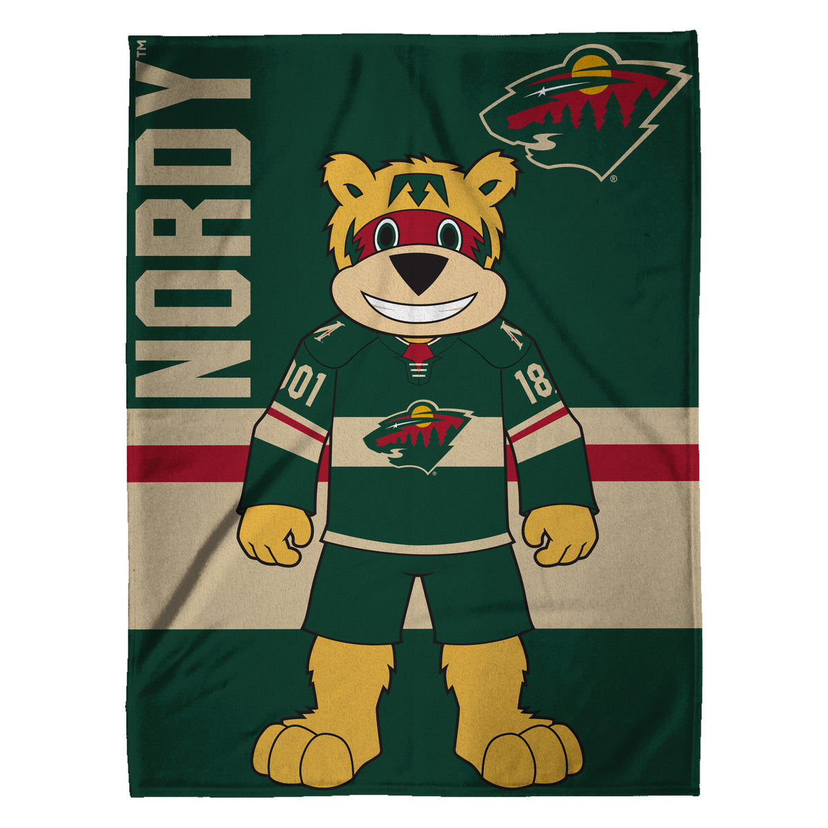 Minnesota Wild Nordy Mascot 60” x 80” Raschel Plush Blanket