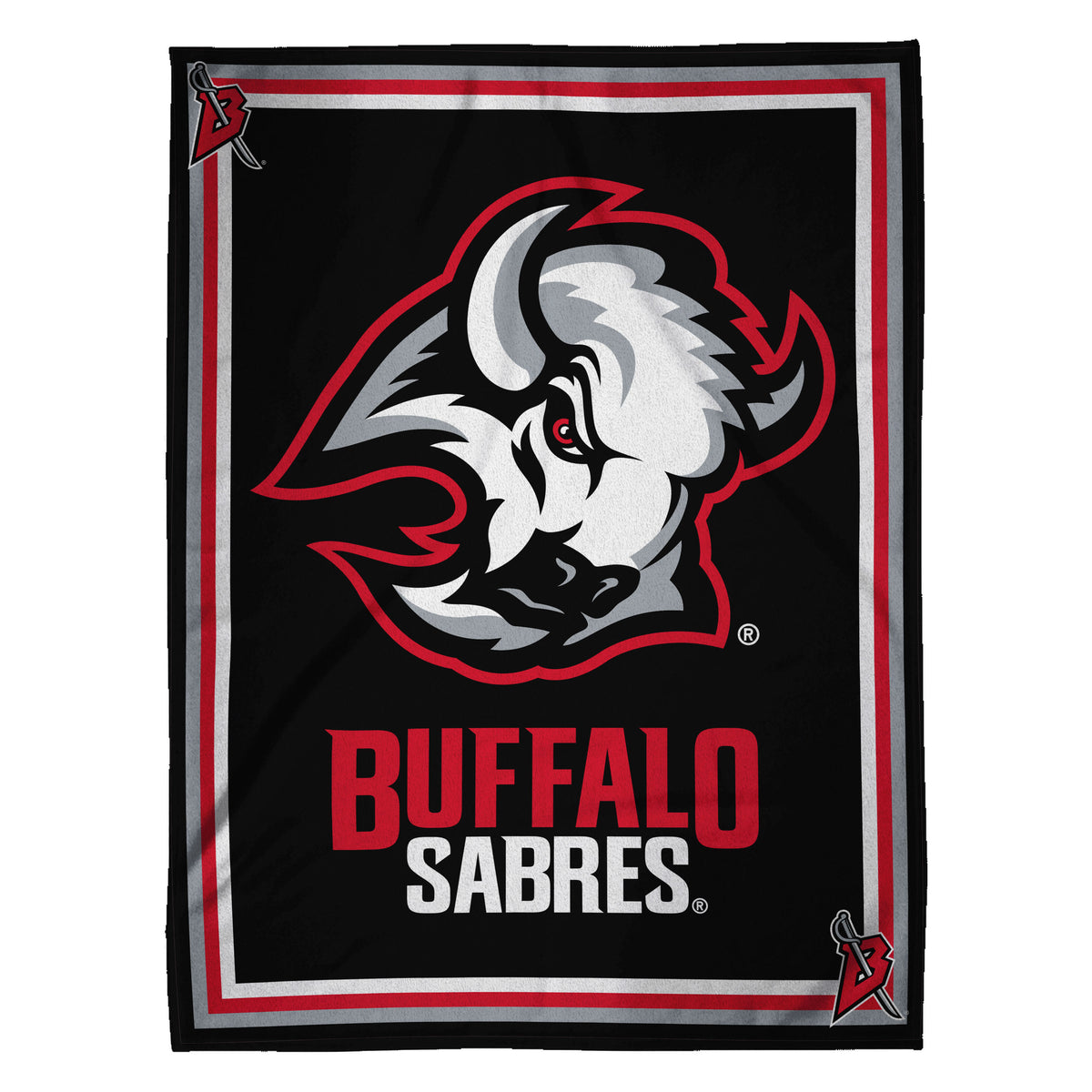 Buffalo Sabres Goat Head Logo 60” x 80” Raschel Plush Blanket