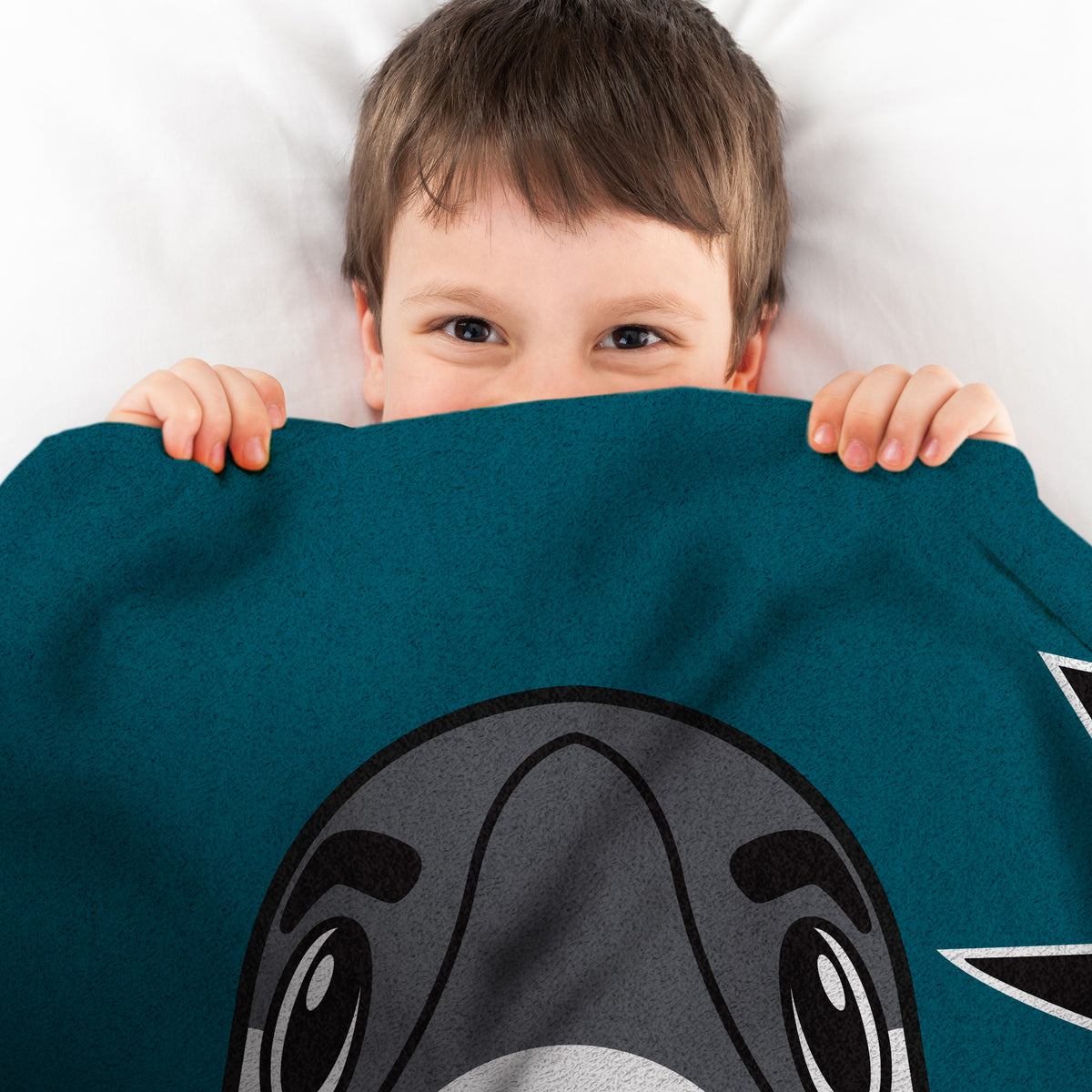 San Jose Sharks SJ Sharkie Mascot 60” x 80” Plush Blanket