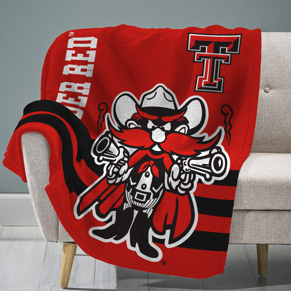 Texas Tech Red Raiders Raider Red Mascot 60” x 80” Plush Jersey Blanket