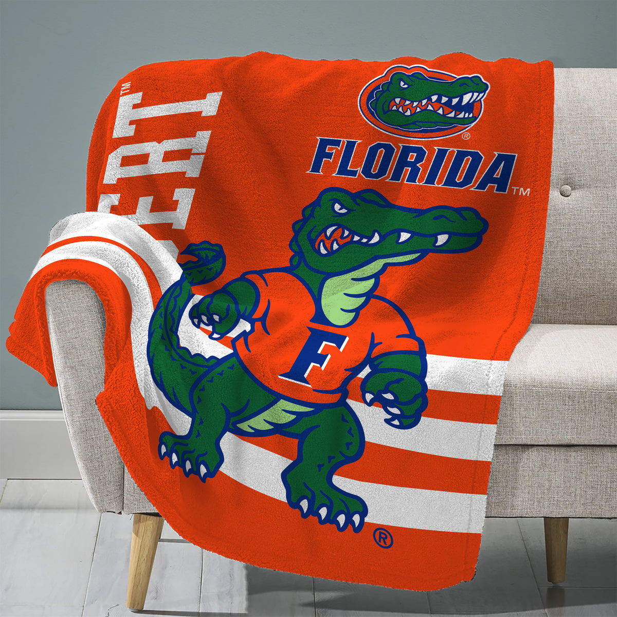 Florida Gators Al E. Gator Mascot 60” x 80” Raschel Plush Blanket