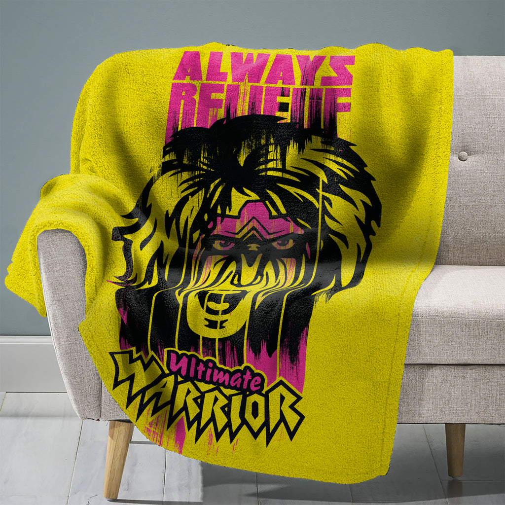 WWE Ultimate Warrior 60” x 80” Raschel Plush Blanket - YourSleepSquad