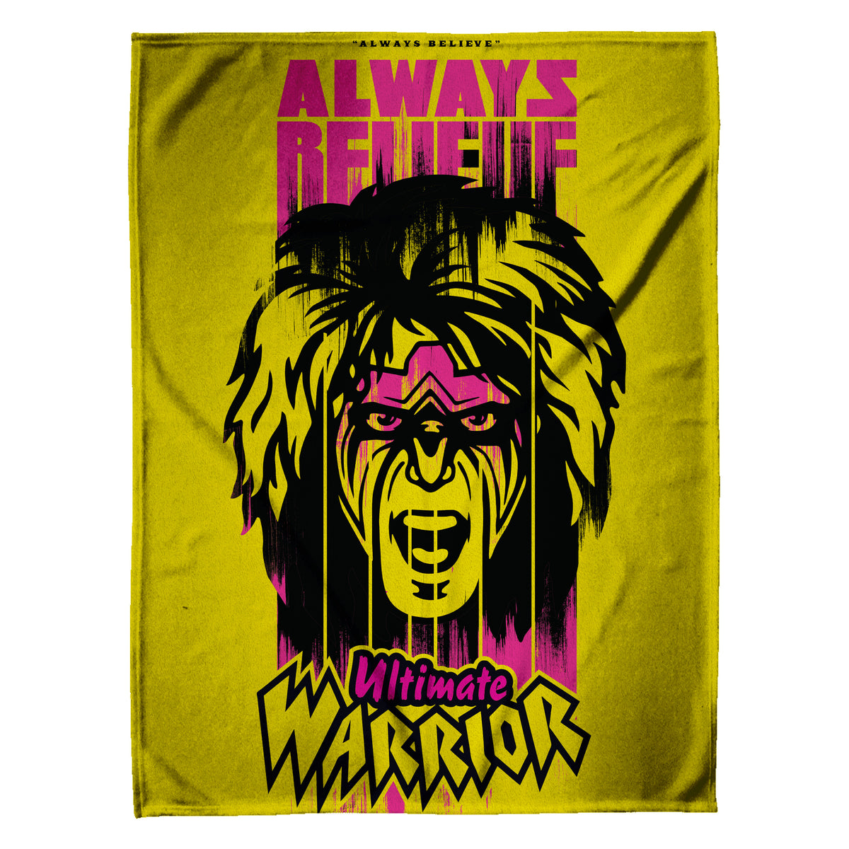 WWE Ultimate Warrior 60” x 80” Raschel Plush Blanket