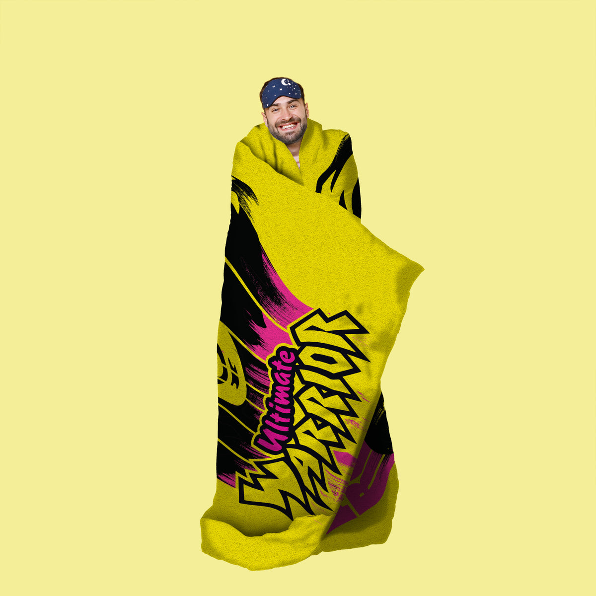 WWE Ultimate Warrior 60” x 80” Raschel Plush Blanket