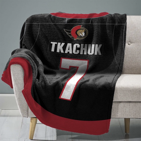 Ottawa Senators Brady Tkachuk 60” x 80”  Raschel Plush Blanket
