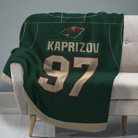 Minnesota Wild Kirill Kaprizov 60” x 80”  Raschel Plush Blanket