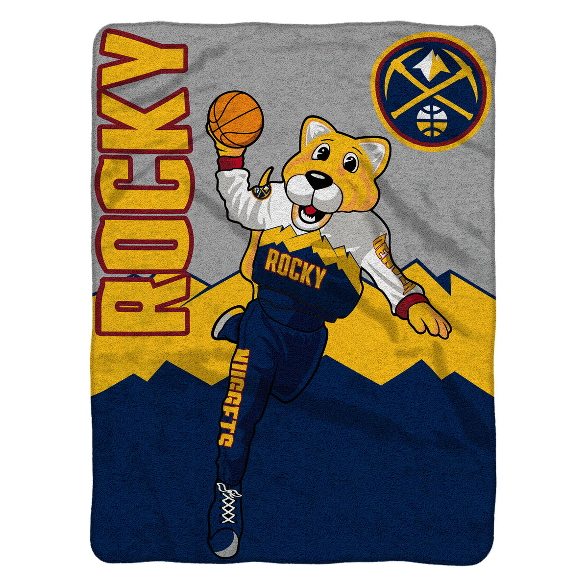 Denver Nuggets Rocky Mascot 60” x 80” Raschel Plush Blanket