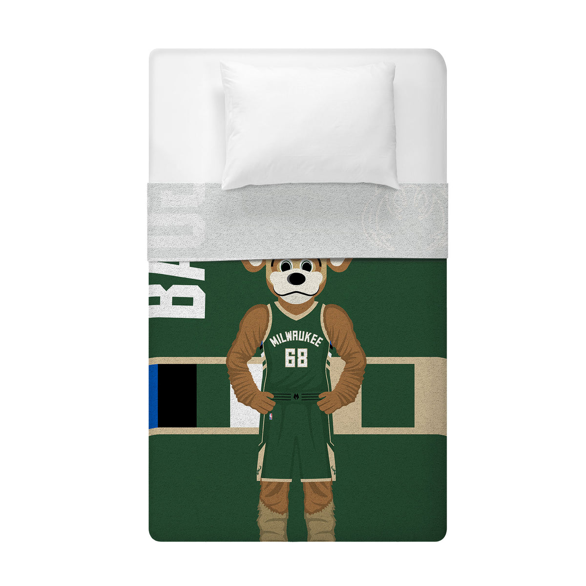 Milwaukee Bucks Bango Mascot 60” x 80” Raschel Plush Blanket