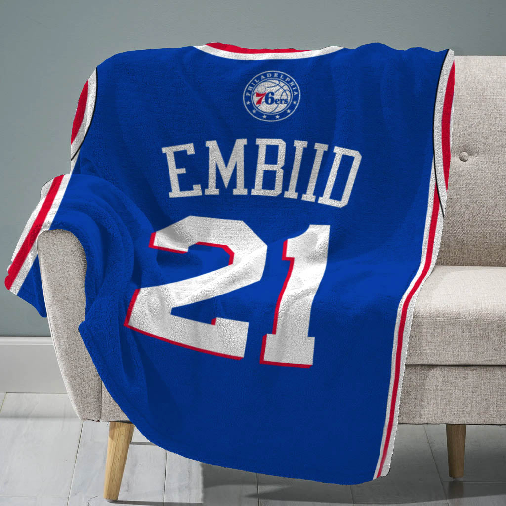Philadelphia 76ers Joel Embiid 60” x 80” Plush Jersey Blanket