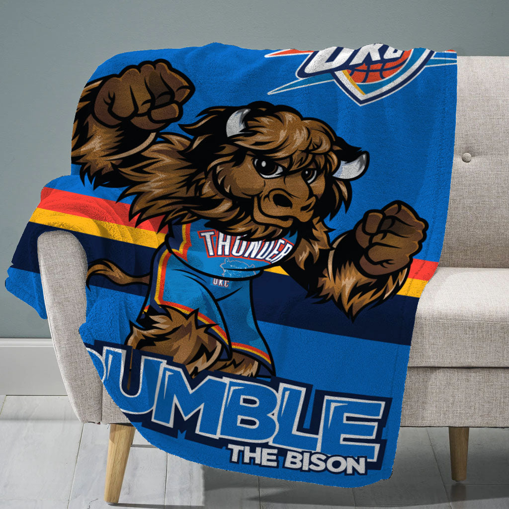 Oklahoma City Thunder Rumble The Bison Mascot 60” x 80” Plush Blanket