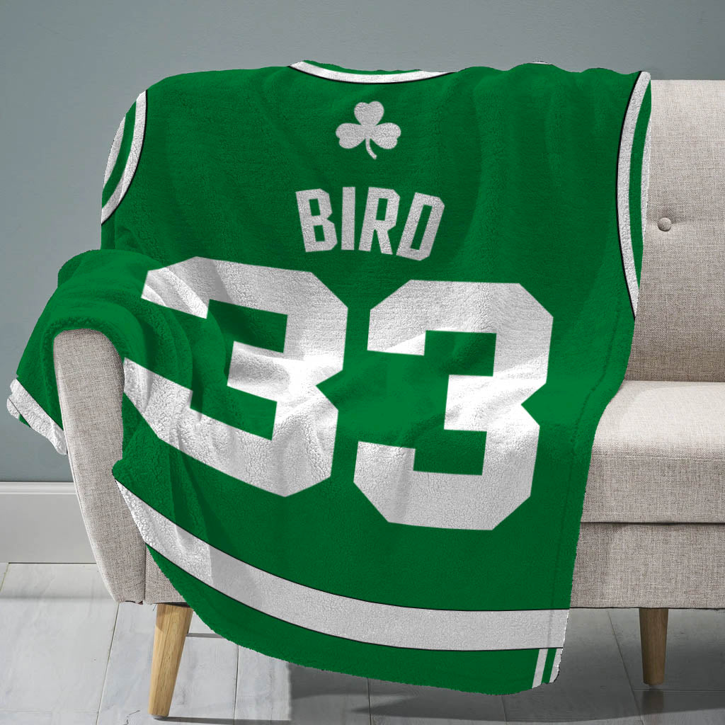 Celtics Larry Bird 60” x 80”Raschel Plush Blanket