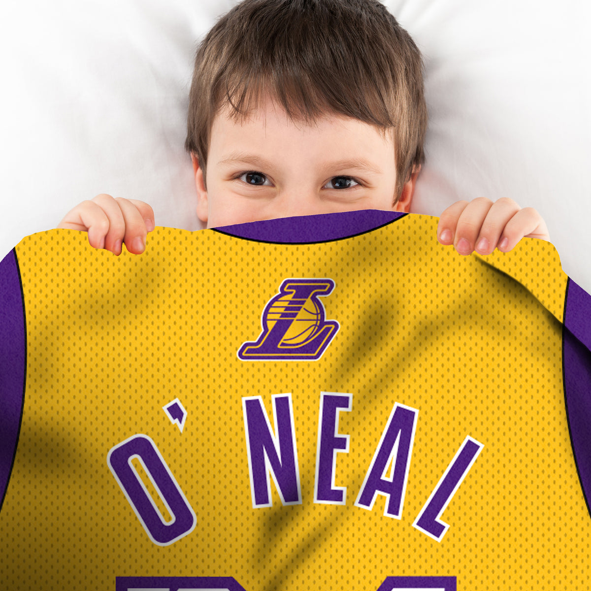 Los Angeles Lakers Shaquille O&#39;Neal 60” x 80” Plush Jersey Blanket