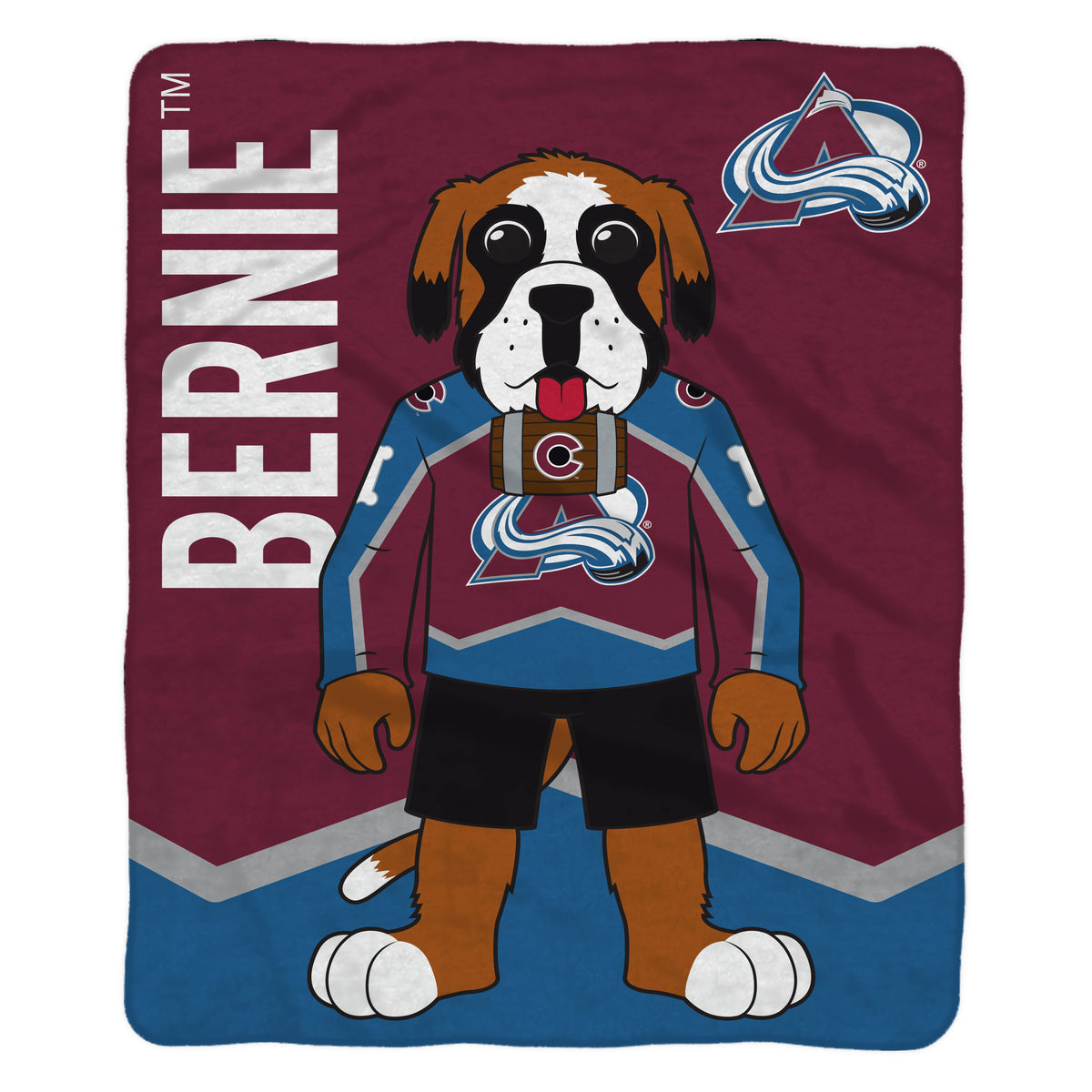 Colorado Avalanche Bernie 60” x 80” Raschel Plush Blanket