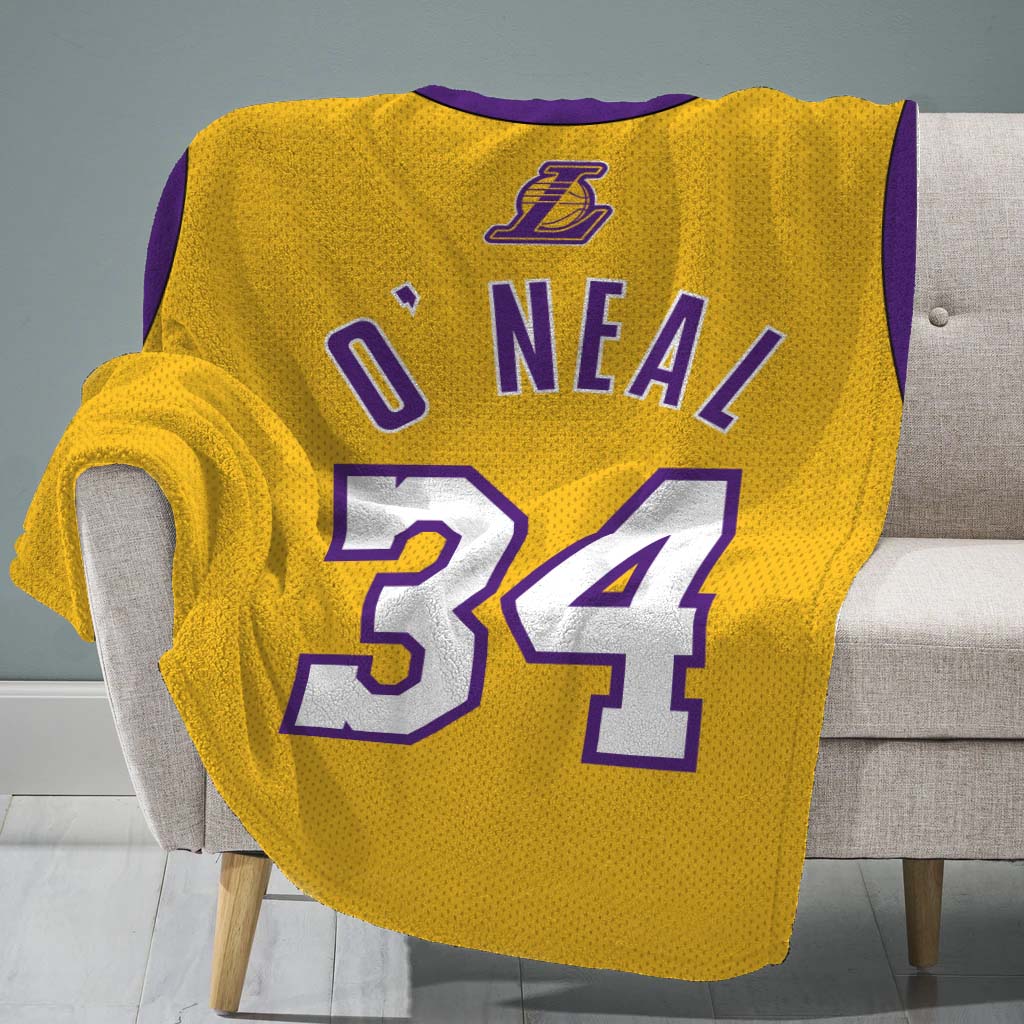 Los Angeles Lakers Shaquille O&#39;Neal 60” x 80” Plush Jersey Blanket