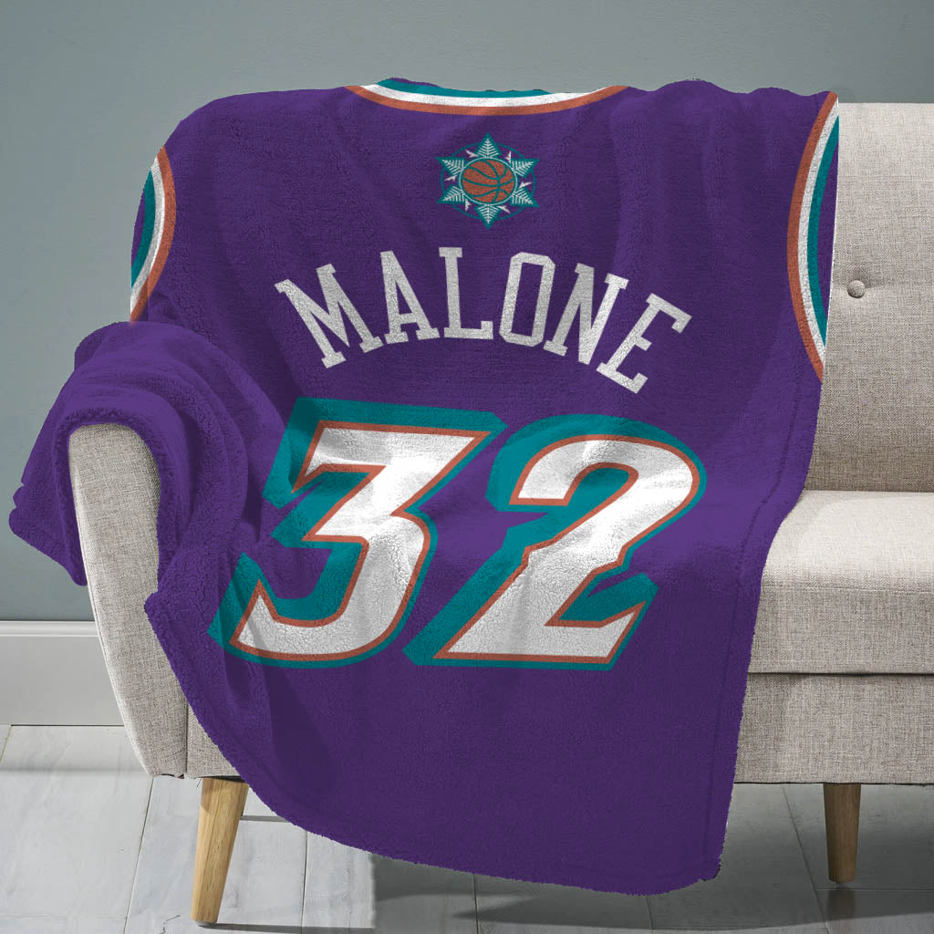 Utah Jazz Karl Malone 60” x 80” Plush Jersey Blanket