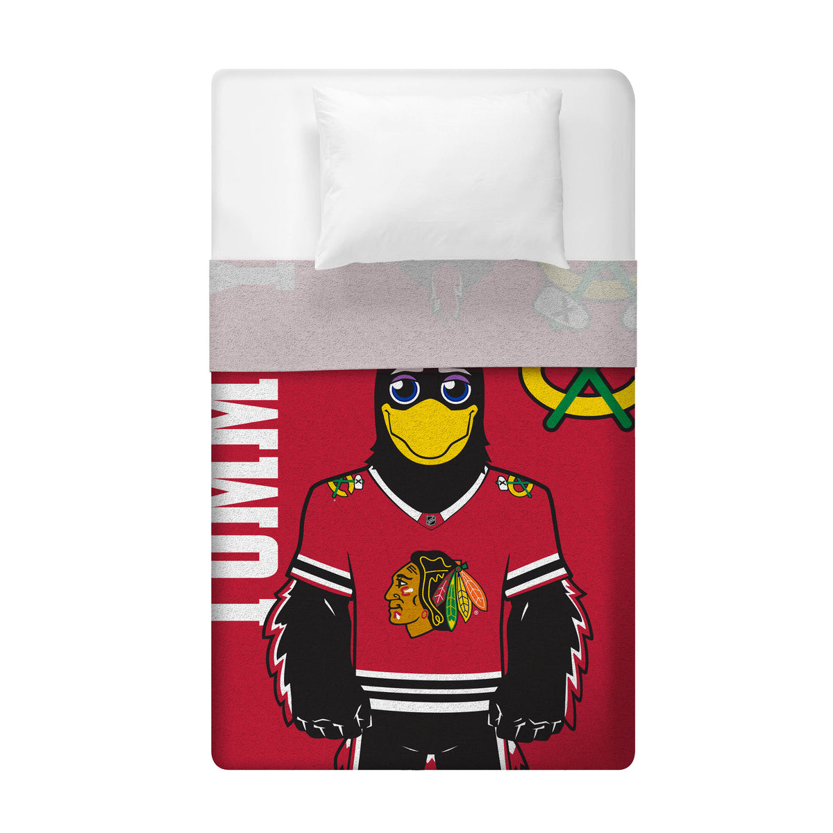 Chicago Blackhawks Tommyhawk 60” x 80” Raschel Plush Blanket