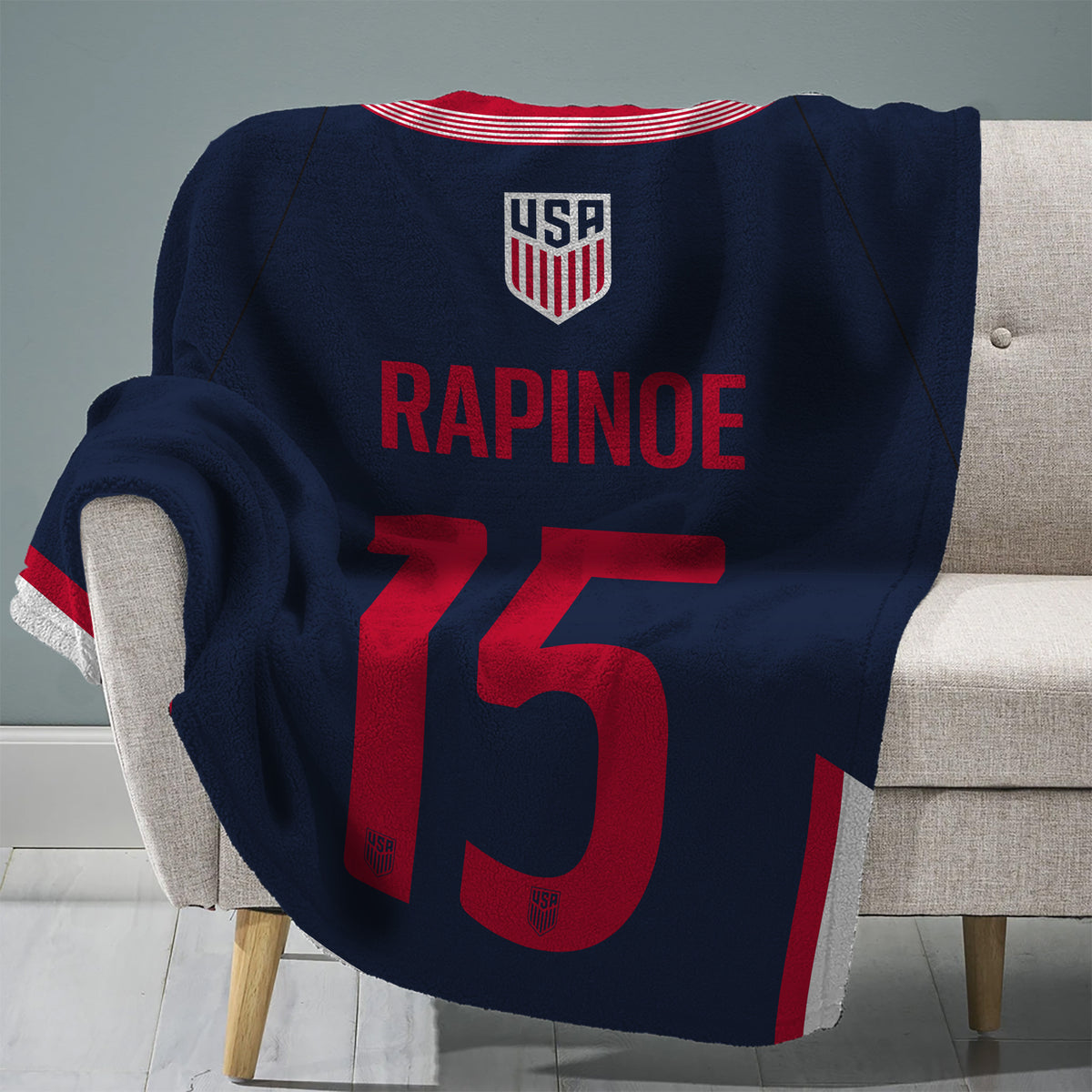 US Women&#39;s Soccer Megan Rapinoe 60” x 80” Raschel Plush Blanket