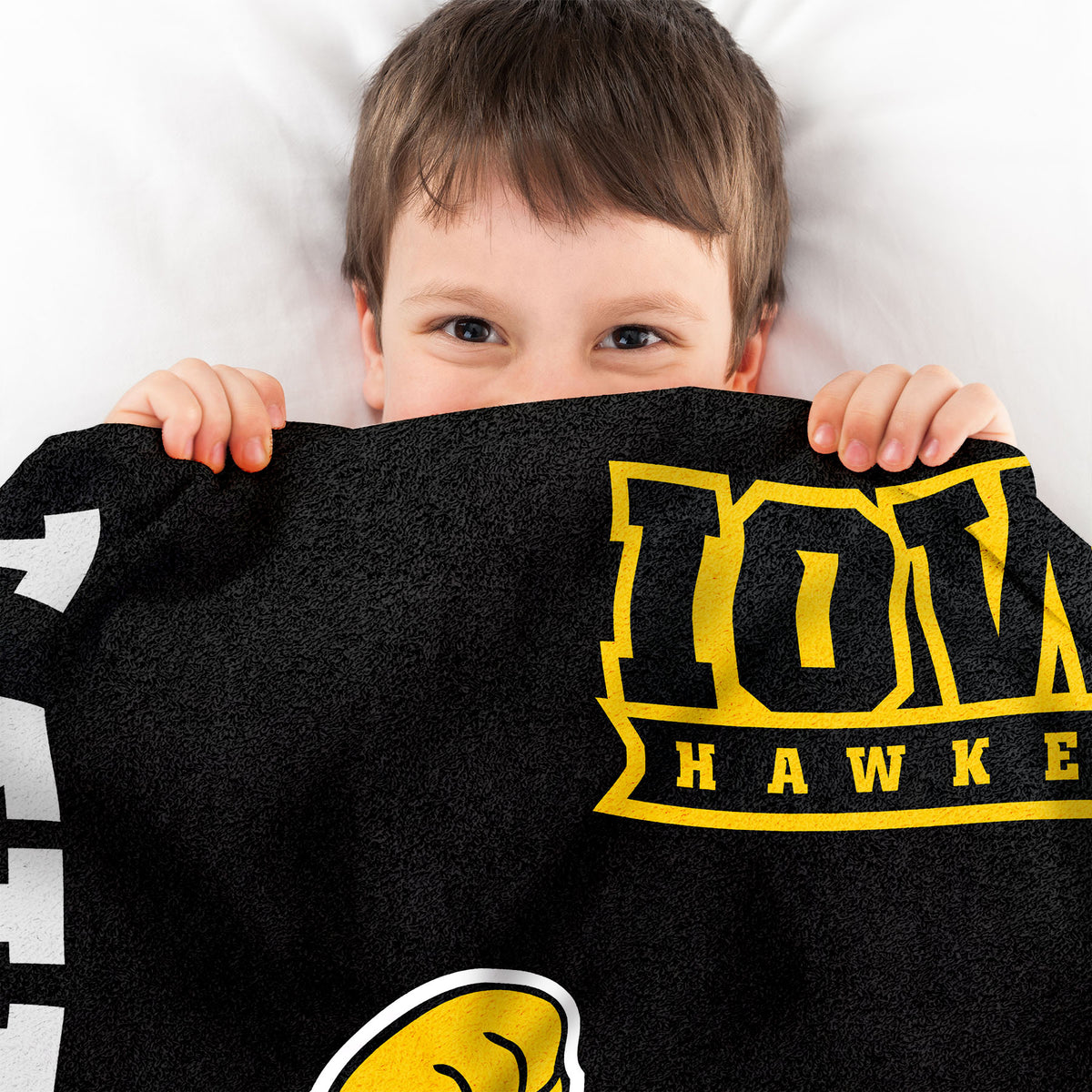 Iowa Hawkeyes Herky the Hawk Mascot 60” x 80”  Raschel Plush Blanket